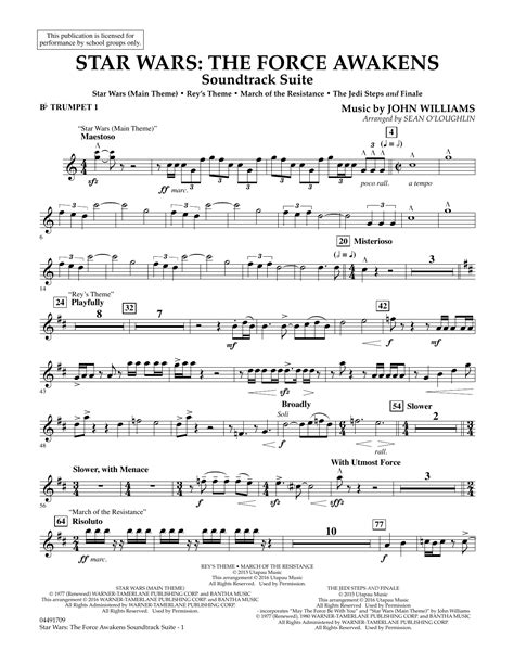 Star Wars: The Force Awakens Soundtrack Suite - Bb Trumpet 1